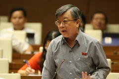 Đại biểu Quốc hội Thành phố Hồ Chí Minh Trương Trọng Nghĩa đặt câu hỏi chất vấn. (Ảnh: Dương Giang/TTXVN)