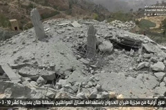 Cảnh đổ nát sau một cuộc không kích của liên quân do Saudi Arabia đứng đầu. (Nguồn: Press TV)