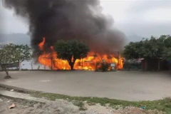 Hiện trường vụ cháy. (Ảnh: TTXVN)