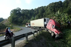 Hiện trường vụ tai nạn. (Ảnh: Phan Tuấn Anh/TTXVN)