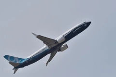 Máy bay 737 MAX 9 của Boeing trình diễn tại Triển lãm hàng không quốc tế Paris ở Le Bourget, ngoại ô Paris, Pháp, ngày 22/6/2017. (Ảnh: AFP/TTXVN)