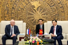 Tổng Thanh tra Chính phủ Việt Nam Lê Minh Khái tiếp Đoàn đại biểu cấp cao Cơ quan Chống tham nhũng trực thuộc Tổng thống Liên bang Nga. (Nguồn: Thanh tra Chính phủ)