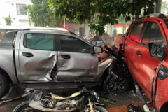 Hiện trường vụ tai nạn. (Ảnh: TTXVN phát)