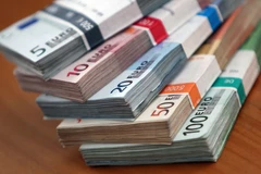 Đồng tiền giấy Euro. (Ảnh: THX/TTXVN)