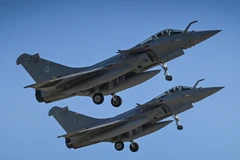 Máy bay phản lực Dassault Rafale của Pháp tham gia sứ mệnh Eagle của NATO tại Borcea, Romania ngày 19/10/2023. (Ảnh: AFP/TTXVN)