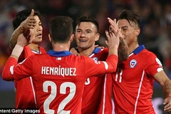 Các cầu thủ Chile ăn mừng bàn thắng. (Nguồn: Getty)