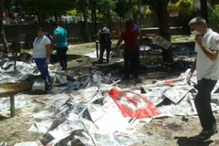 Hiện trường vụ nổ ở Suruc. (Nguồn: Getty)