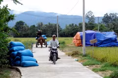 Một tuyến đường ở thôn Mỹ Thành, xã Hòa Thắng, huyện Phú Hòa vừa được bêtông hóa. (Ảnh: Thế Lập/TTXVN)