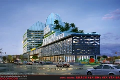 Phần kết cấu chung của tòa nhà được xây dựng theo lối kiến trúc “bậc thang”, lấy cảm hứng từ hình ảnh cánh đồng ruộng bậc thang Mù Cang Chải. (Ảnh: Tập đoàn Hoa Sen)