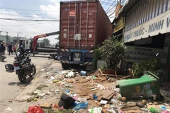 Hiện trường vụ tai nạn. (Ảnh: Huyền Trang/TTXVN)