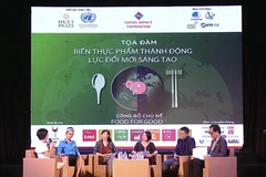 Toạ đàm về chủ đề của cuộc thi năm nay tại chương trình với sự tham gia của các chuyên gia nông nghiệp. (Ảnh: Hồng Giang/TTXVN)