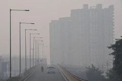 Khói mù ô nhiễm bao phủ dày đặc tại New Delhi, Ấn Độ. (Ảnh: AFP/TTXVN)