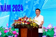 Bộ trưởng Bộ Tài chính Hồ Đức Phớc tại Hội nghị Sơ kết công tác Tài chính-Ngân sách Nhà nước 6 tháng đầu năm 2024, ngày 15/7. (Ảnh: Vietnam+)