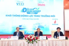 Diễn đàn Doanh nghiệp 2024: Khơi thông động lực tăng trưởng mới, ngày 12/4. (Ảnh: Vietnam+)