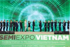 SEMIExpo Viet Nam 2024 là Triển lãm bán dẫn quy mô quốc tế lần đầu tiên và lớn nhất được tổ chức tại Việt Nam. (Ảnh: Vietnam+)