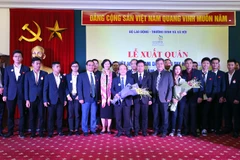 Lễ xuất quân của Đoàn Việt Nam tham dự Kỳ thi Tay nghề Thế giới. (Ảnh: Anh Tuấn/TTXVN)