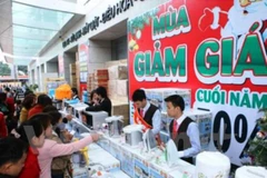 Các siêu thị điện máy khuyến mãi "khủng" để thu hút khách hàng. (Ảnh"PV/Vietnam+)