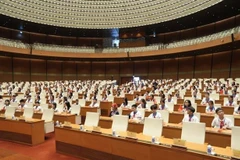 Đại biểu “Quốc hội Trẻ em” tại Hội trường Diên Hồng, Tòa nhà Quốc hội. (Ảnh: TTXVN phát)