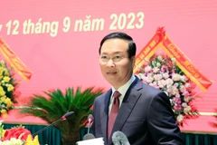 Chủ tịch nước Võ Văn Thưởng phát biểu chỉ đạo. (Ảnh: Thống Nhất/TTXVN)