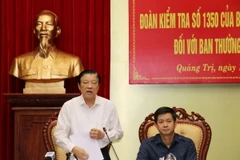 Đồng chí Phan Đình Trạc, Ủy viên Bộ Chính trị, Bí thư Trung ương Đảng, Trưởng Ban Nội chính Trung ương phát biểu tại buổi làm việc. (Ảnh: Thanh Thủy/TTXVN)