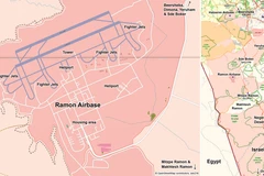 Bản đồ Căn cứ không quân Ramon của Israel. (Nguồn: Wikipedia)