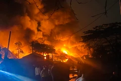 Hiện trường vụ cháy. (Ảnh: TTXVN phát)