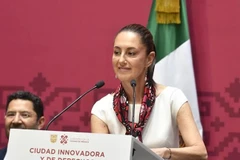 Thị trưởng thủ đô Mexico City của Mexico Claudia Sheinbaum Pardo phát biểu trong cuộc họp báo ở Mexico City ngày 12/6/2023. (Ảnh: AFP/TTXVN)