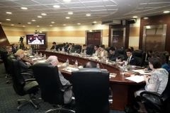 Quang cảnh hội thảo về Các diễn biến trên Biển Đông: Nhận định của Nga và Việt Nam giữa Trung tâm ASEAN, MGIMO và Học viện Ngoại giao Việt Nam trong khuôn khổ Ngày Việt Nam tại Liên bang Nga. (Ảnh: Quang Vinh/TTXVN)