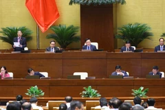 Phó Chủ tịch Quốc hội Nguyễn Đức Hải điều hành phiên họp thảo luận về công tác thực hành tiết kiệm, chống lãng phí. (Ảnh: Văn Điệp/TTXVN)