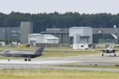 Máy bay tiêm kích F-35A thuộc Lực lượng Phòng vệ trên không Nhật Bản tại căn cứ ở Misawa, tỉnh miền Tây Aomori. (Ảnh: Kyodo/TTXVN) 