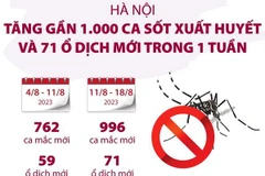 Hà Nội: Tăng gần 1.000 ca sốt xuất huyết và 71 ổ dịch mới trong 1 tuần
