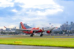 Tàu bay A330 của Vietjet đến với nước Úc xinh đẹp. (Nguồn: Vietnam+)