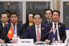 Thủ tướng Phạm Minh Chính dự Hội nghị Thượng đỉnh AZEC. (Ảnh: Dương Giang/TTXVN)