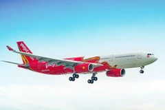 Máy bay thân rộng A330 hiện đại của hãng hàng không Vietjet dùng để bay Thành phố Hồ Chí Minh-Australia. (Ảnh: CTV/Vietnam+) 