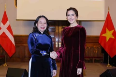 Phó Chủ tịch nước Võ Thị Ánh Xuân và Công nương Đan Mạch Mary tại lễ kỷ niệm 10 năm thiết lập quan hệ Đối tác Toàn diện Việt Nam-Đan Mạch. (Ảnh: An Đăng/TTXVN) 