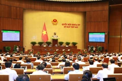 Quốc hội thông qua Nghị quyết xác nhận kết quả lấy phiếu tín nhiệm đối với những người giữ chức vụ do Quốc hội bầu, phê chuẩn. (Ảnh: Phương Hoa/TTXVN) 