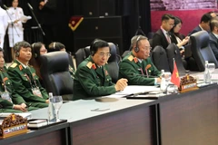 Đại tướng Phan Văn Giang, Ủy viên Bộ Chính trị, Phó Bí thư Quân ủy Trung ương, Bộ trưởng Bộ Quốc phòng, tham dự Hội nghị. (Ảnh: Đào Trang/TTXVN) 