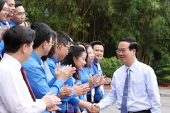 Chủ tịch nước Võ Văn Thưởng với các đại biểu. (Ảnh: Thống Nhất/TTXVN) 