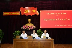 Lãnh đạo Thành ủy Đà Nẵng chủ trì Hội nghị. (Ảnh: Văn Dũng/TTXVN) 