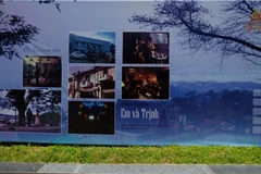 Bối cảnh một bộ phim được quay tại Đà Lạt được giới thiệu tại triển lãm “Đà Lạt – Khơi nguồn cảm hứng điện ảnh.” (Ảnh: Nguyễn Dũng/TTXVN)