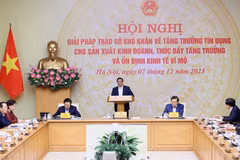 Thủ tướng Phạm Minh Chính chủ trì hội nghị. (Ảnh: Dương Giang/TTXVN)