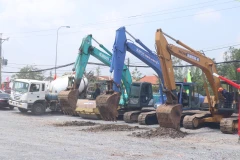 Long An đứng thứ 3 trên cả nước về giải ngân vốn đầu tư công. (Ảnh: Bùi Giang/TTXVN)