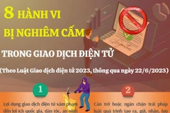 [Infographics] 8 hành vi bị nghiêm cấm trong giao dịch điện tử