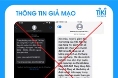 Một tin nhắn giả mạo nhân viên Tiki để lừa đảo người dùng. (Ảnh chụp màn hình) 