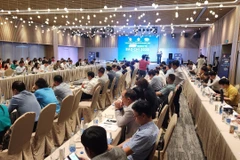 Nhiều đại biểu là lãnh đạo các cơ quan báo chí tham dự Diễn đàn Kinh tế báo chí tại Quy Nhơn. (Ảnh: TTXVN phát)