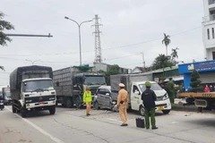 Hiện trường vụ tai nạn. (Ảnh: TTXVN phát)