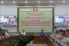 Quang cảnh phiên họp Tổ Công tác Cải cách Thủ tục Hành chính của Thủ tướng Chính phủ. (Ảnh: TTXVN phát)
