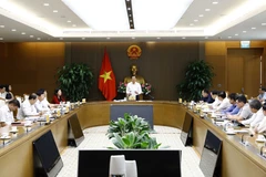 Phó Thủ tướng Lê Minh Khái chủ trì họp về tình hình hoạt động, công tác cơ cấu lại Tập đoàn Điện lực Việt Nam. (Ảnh: An Đăng/TTXVN)