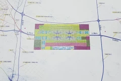 Sơ đồ hướng tuyến 2 đường kết nối (tuyến số 1 và tuyến số 2) sân bay Long Thành. (Ảnh: Công Phong/TTXVN)