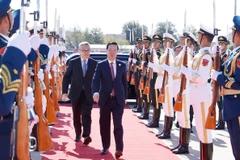 Lễ tiễn Chủ tịch nước Võ Văn Thưởng tại Sân bay Bắc Kinh. (Ảnh: Thống Nhất/TTXVN) 